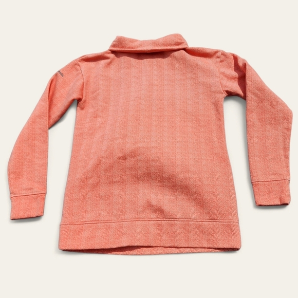 Columbia Lodge Funnel Pullover Sweatshirt | Women's Medium | Peach Chevron - Picture 4 of 6